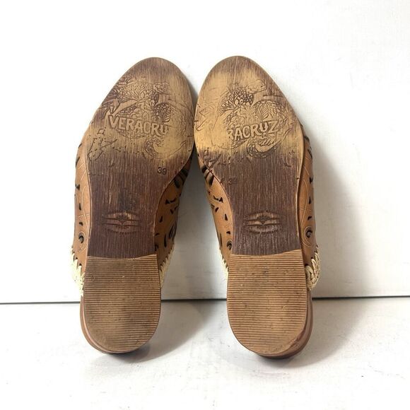 Veracruz Tan Leather Cutout Olivetta Mules Womens Sz EU 39 US 8.5 Slip On Casual - Picture 9 of 9